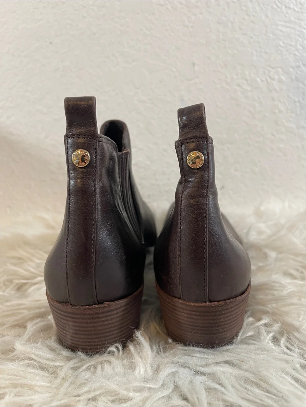 Michael Kors Boots Womens Size 9.5 Brown Leather Chelsea Ankle Booties Slip In